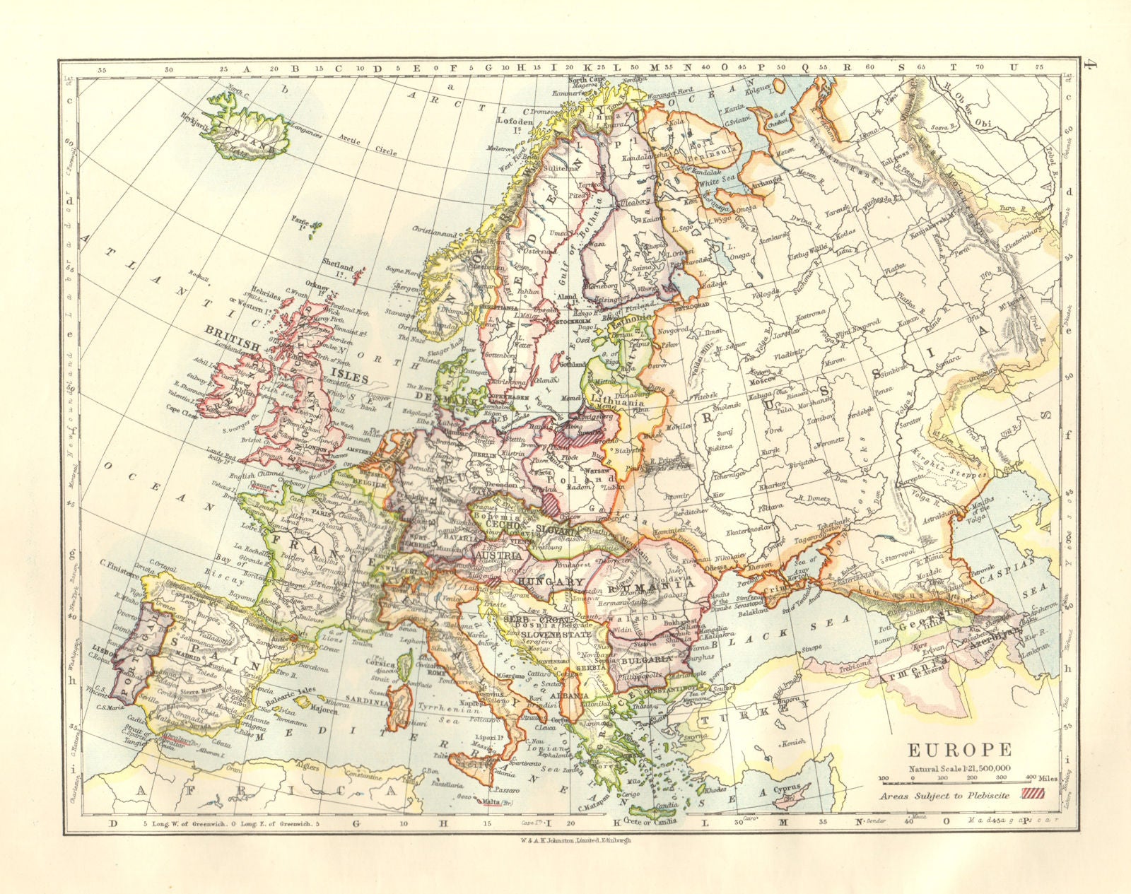 EUROPE. Carinthia Upper Silesia East Prussia Plebiscites. Greek Smyrna 1920 map